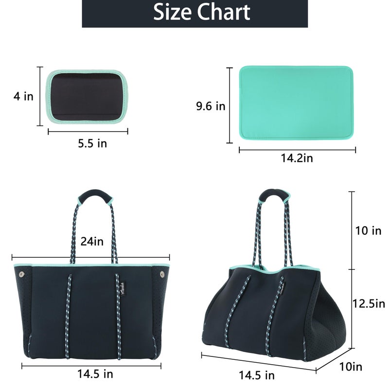 Hibala Neoprene Multipurpose Beach Bag,Gym/Travel/Pool Bag,Tote For Women&Men (Grey) - Image 4